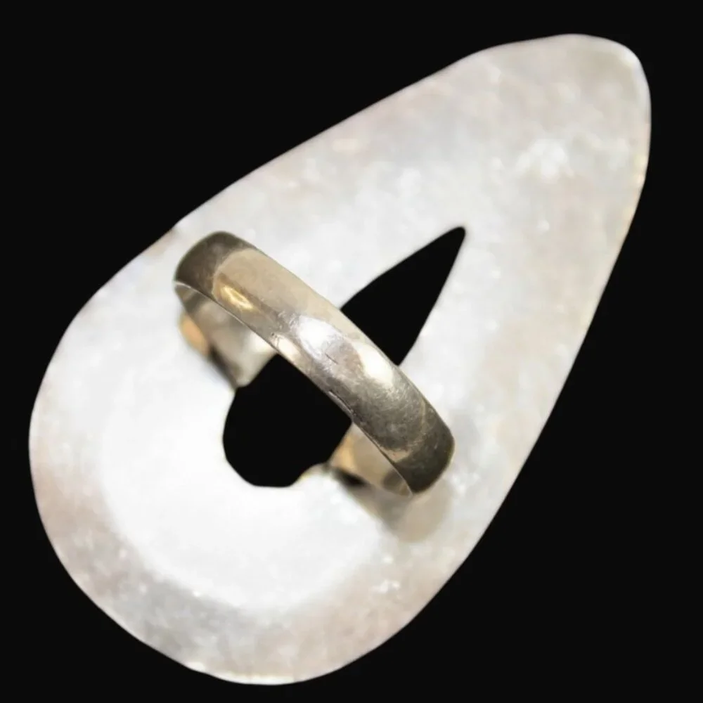 Vintage 925 Silver Green Banded Agate Statement Ring Boho Southwest Teardrop - Picture 6 of 8